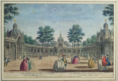 A View of the Chinese Pavilions and Boxes in Vauxhall Gardens, 1751 by English School